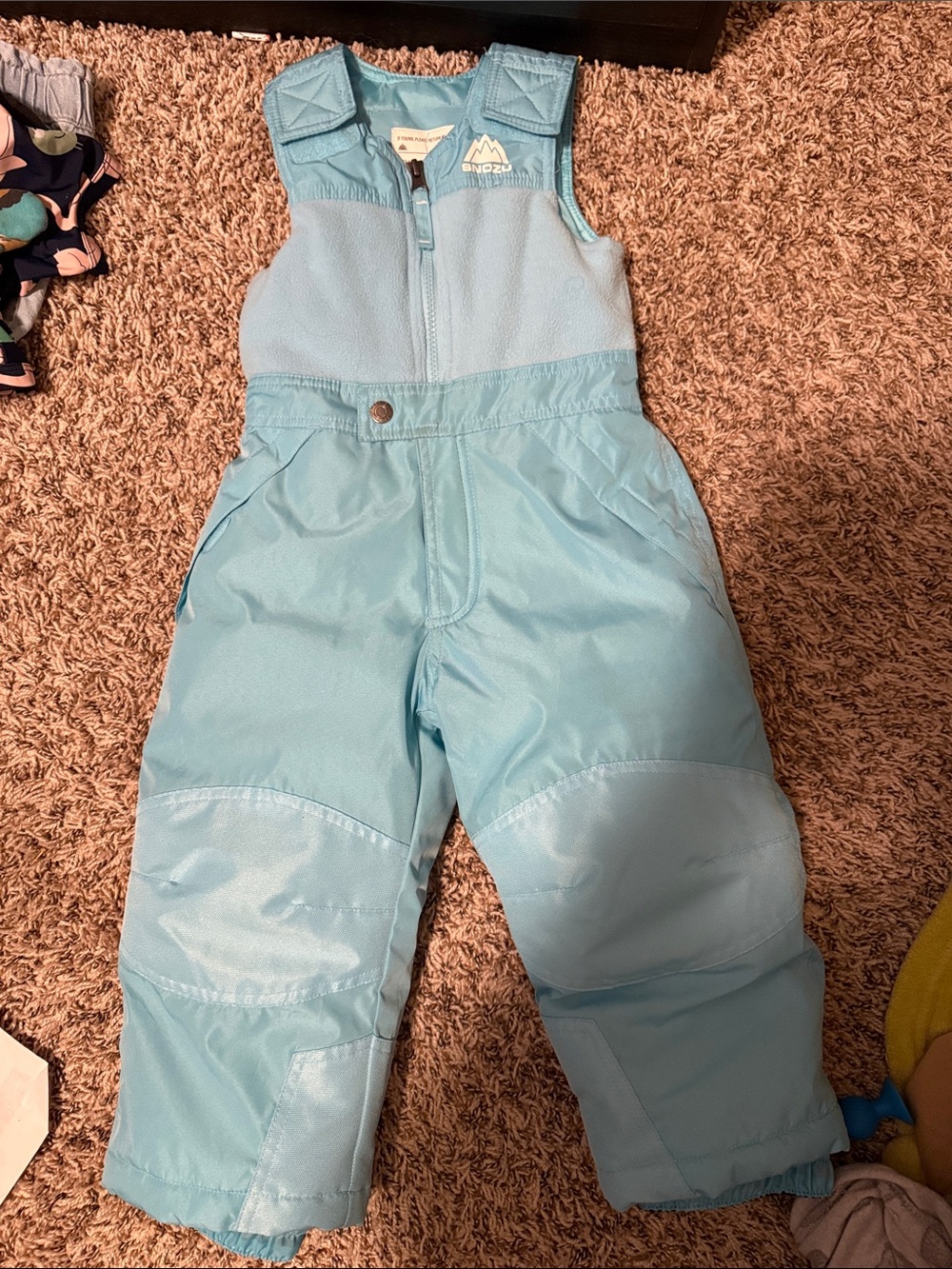 Light Blue Kids Snow Bib Pants - Snozu